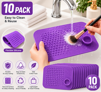 10Pcs-Makeup Brush Scrubby Cleaning Pad