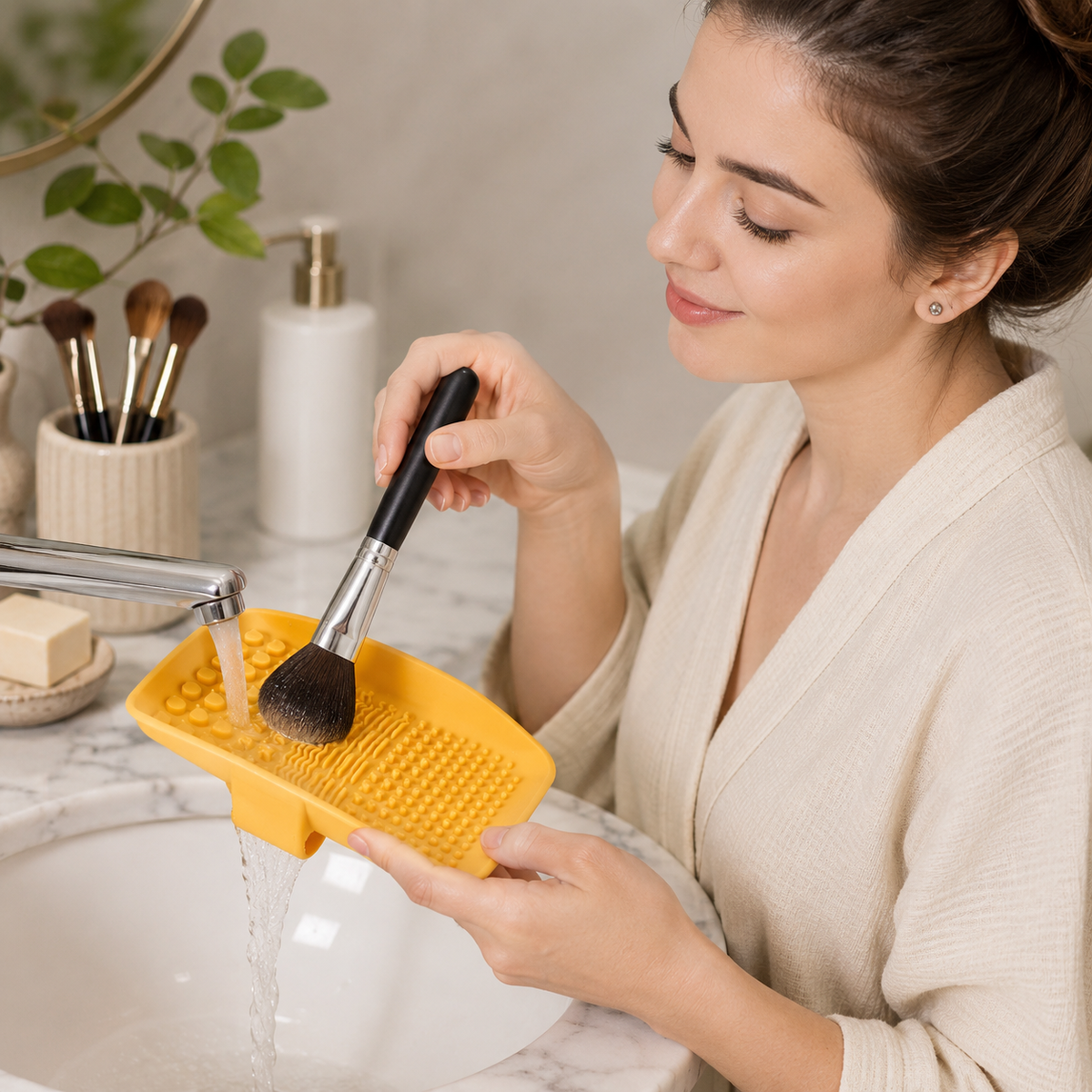 Square Makeup Brush Cleaning Pad