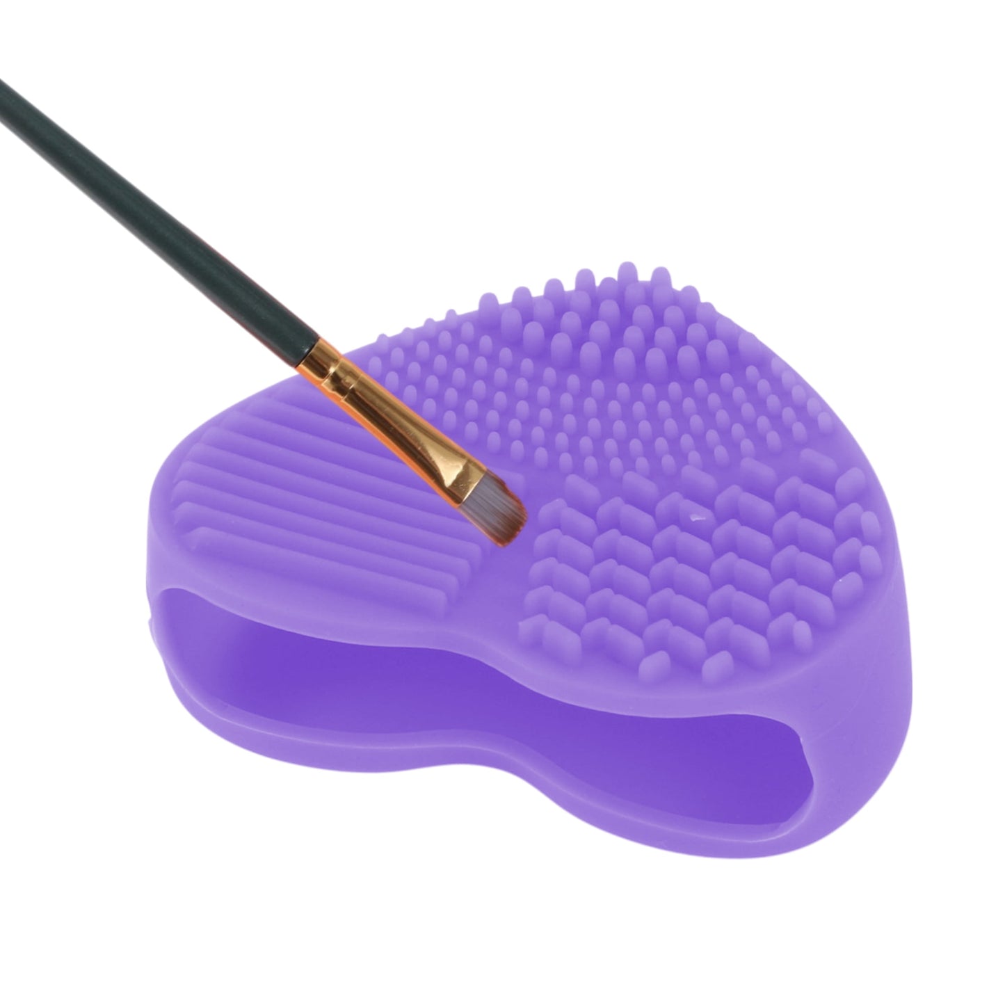 Unique Bargains Heart Shape Makeup Brush Cleaner 1 Pc Purple