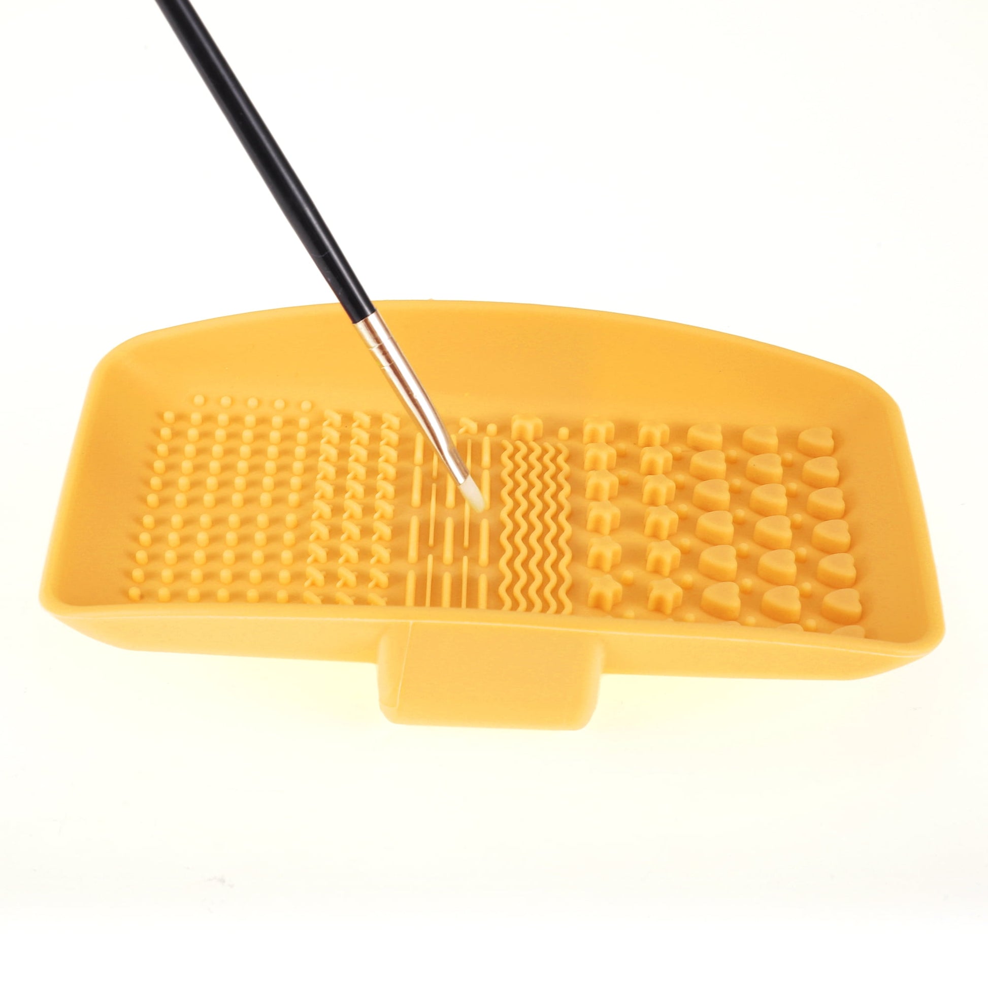 Unique Bargains 1Pc Square Makeup Sponge Brush Cleaner for Quickly Cleaning Yellow