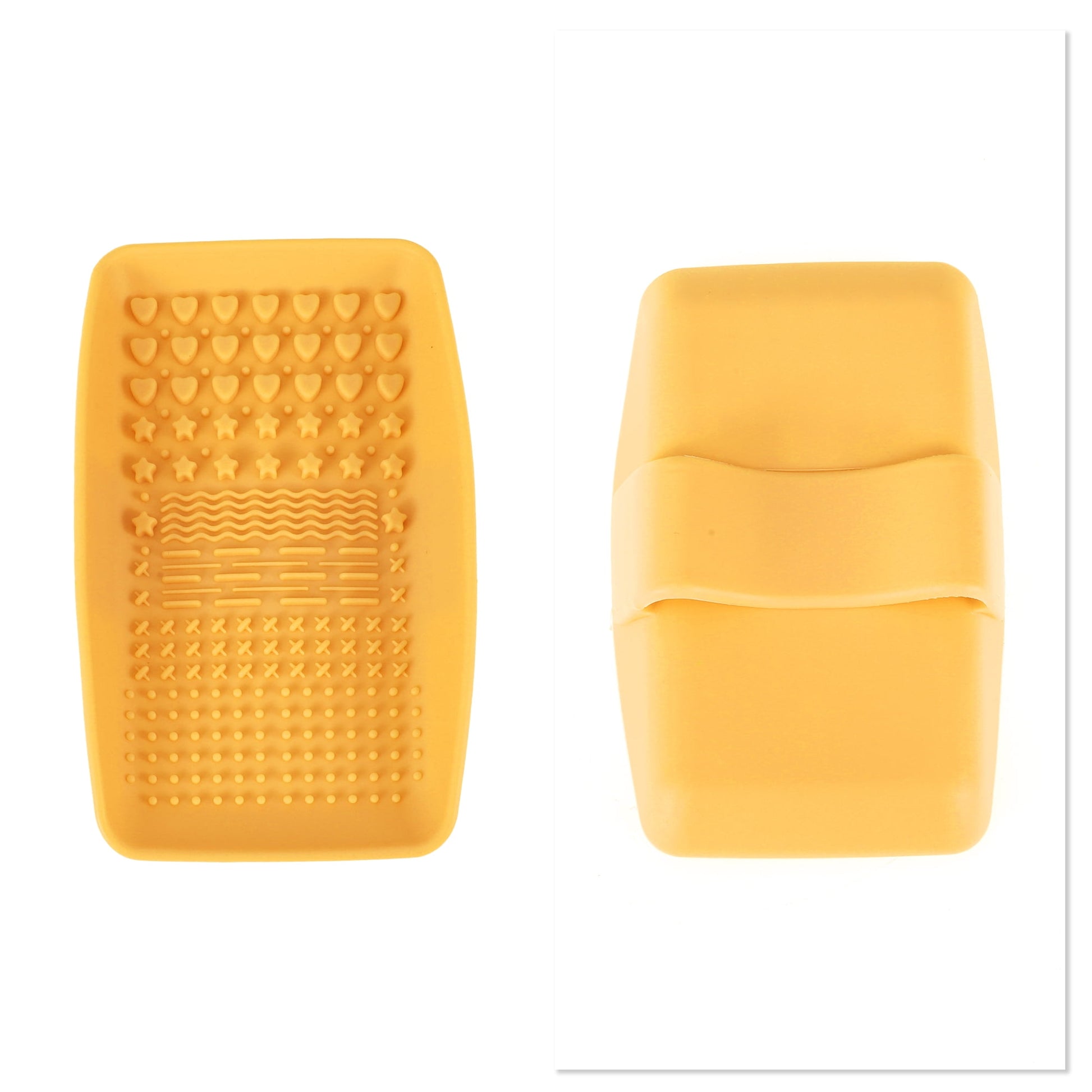 Unique Bargains 1Pc Square Makeup Sponge Brush Cleaner for Quickly Cleaning Yellow