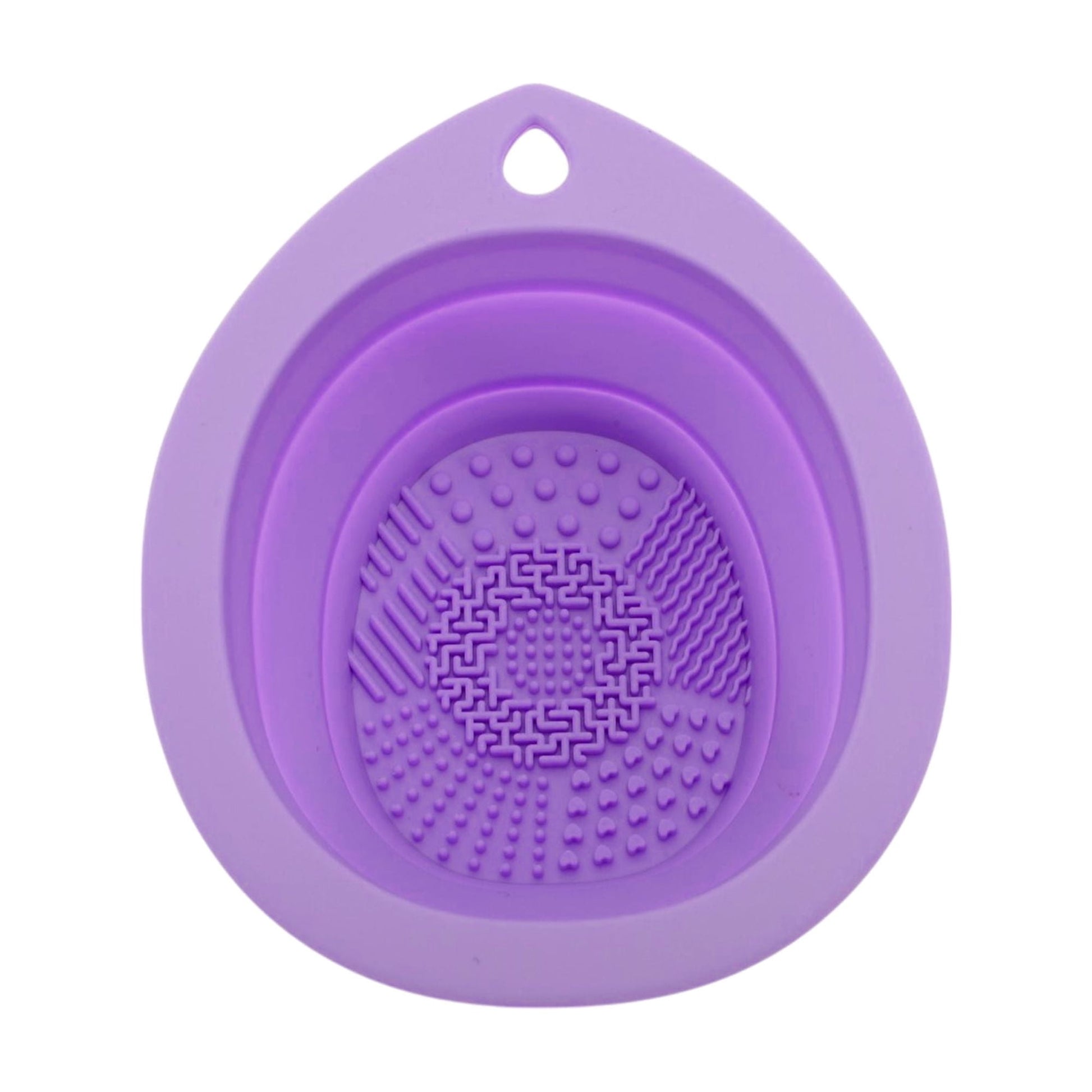 Unique Bargains Teardrop Shape Makeup Brush Cleaning Mat 1 Pc Purple
