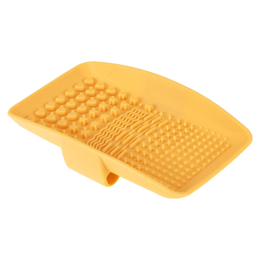 Unique Bargains 1Pc Square Makeup Sponge Brush Cleaner for Quickly Cleaning Yellow