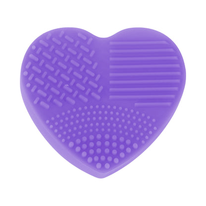 Unique Bargains Heart Shape Makeup Brush Cleaner 1 Pc Purple