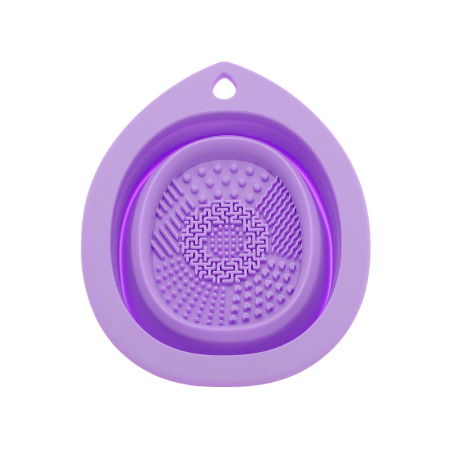 Unique Bargains Teardrop Shape Makeup Brush Cleaning Mat 1 Pc Purple